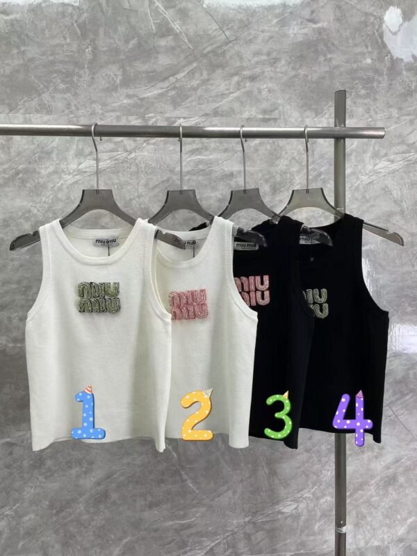 miumiu new style heavy diamond knitted vest