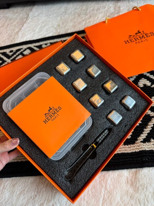 Hermes metal ice cubes