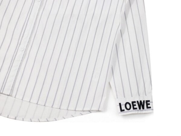 5-2-11.jpg loewe new embroidered logo smudged gray striped embroidered shirt