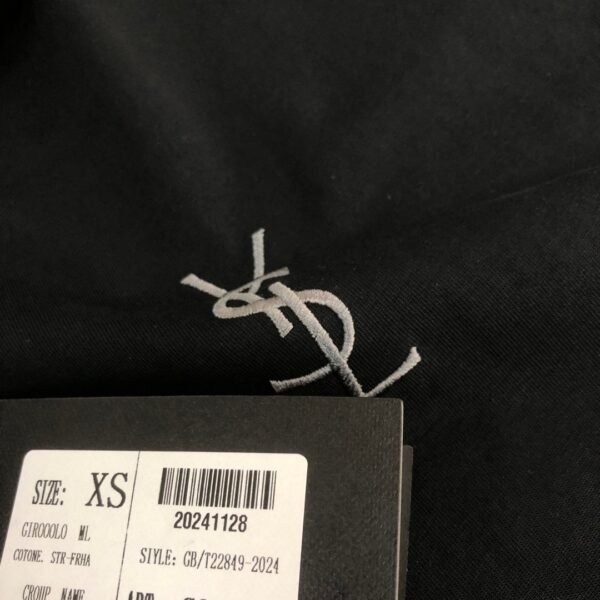 Saint Laurent original round neck short sleeve YSL embroidery logo