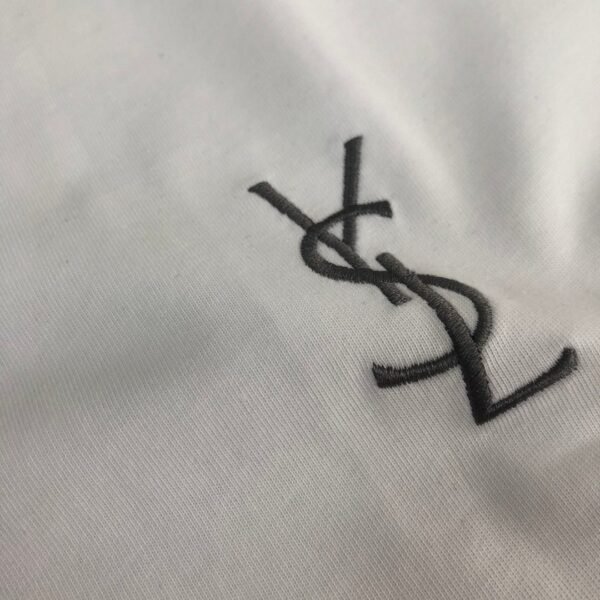 Saint Laurent original round neck short sleeve YSL embroidery logo