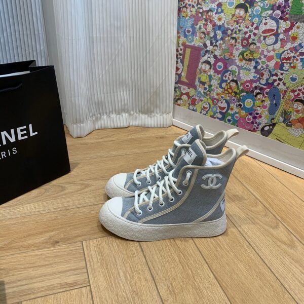 Chanel original new canvas boots