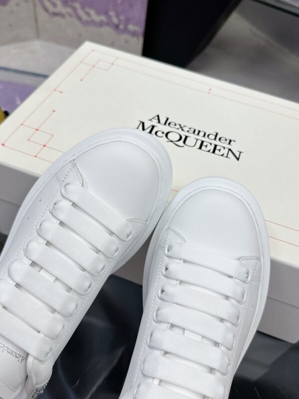 McQueen White shoes calfskin leather sneakers