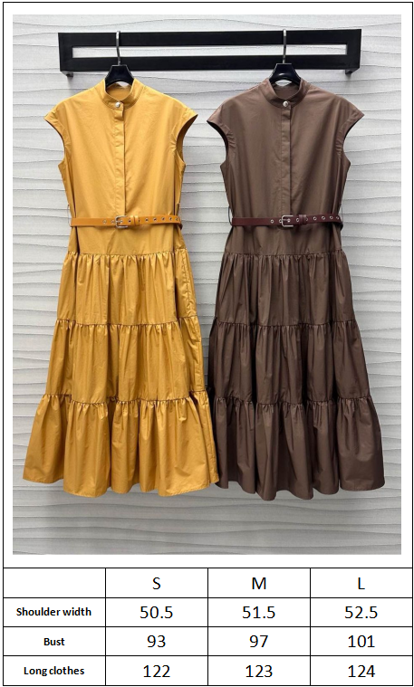 Max Mara 2025 New Arrival Sleeveless Belt Dress