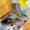 Louis Vuitton x Timberland collaboration boots, embossed waterproof suede cowhide premium leather.