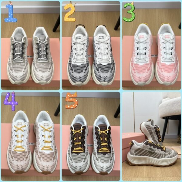 miumiu 2025 new technology fabric sneakers Premium Shoe thickness: 3.5cm