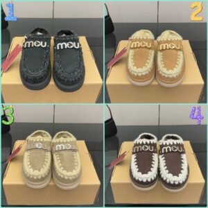 MOU New autumn and winter Jinkou thick-soled wool slippers with wool lining