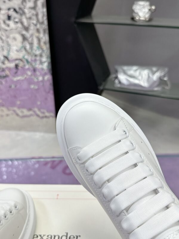 McQueen White shoes calfskin leather sneakers