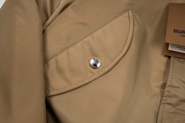 Burberry double-sided logo pattern khaki double-sided fleece coat