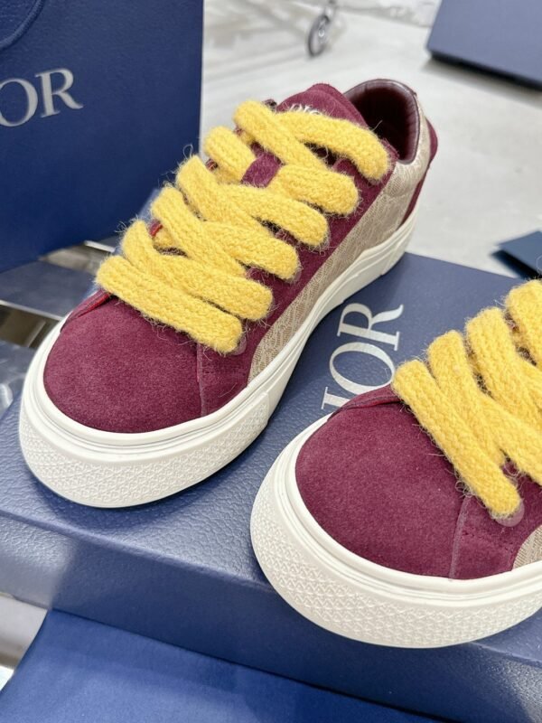 Dior original casual shoes diamond pattern canvas inlay