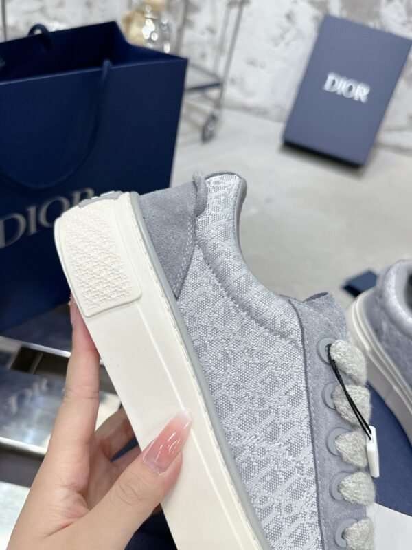 Dior original casual shoes diamond pattern canvas inlay