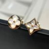 Louis Vuitton Flower Series White Shell Asymmetric Earrings Premium Edition