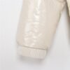 Moncer white fritillary bright patent leather short down jacket