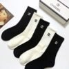 CHANEL original socks embroidery logo 5 sets
