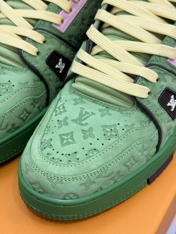 Louis Vuitton & tyler trainer green embossed shoes