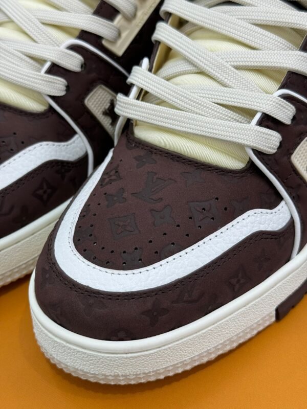 LOUIS VUITTON & TYLER TRAINER BROWN EMBOSSED SHOES