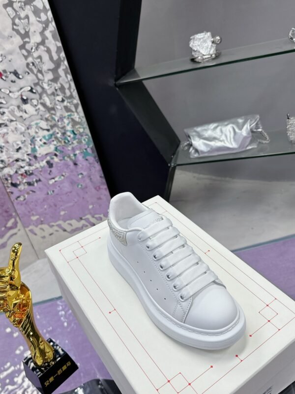 McQueen White shoes calfskin leather sneakers