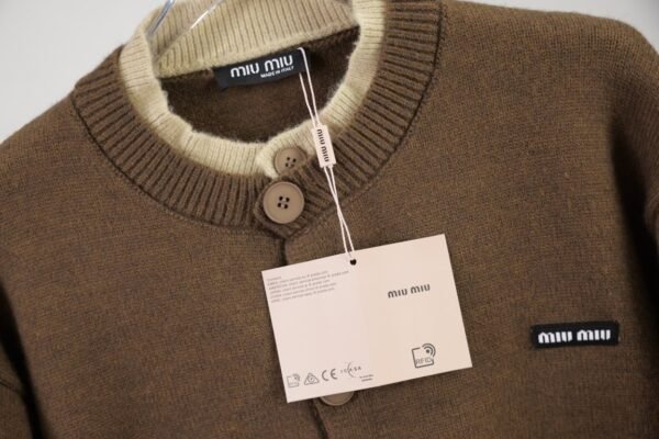 Miumiu sweater fake two-piece wool cardigan