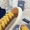 Dior original casual shoes diamond pattern canvas inlay
