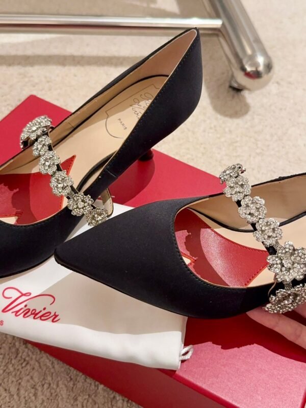 Roger vivier bouquet of flower diamonds kitten shoes
