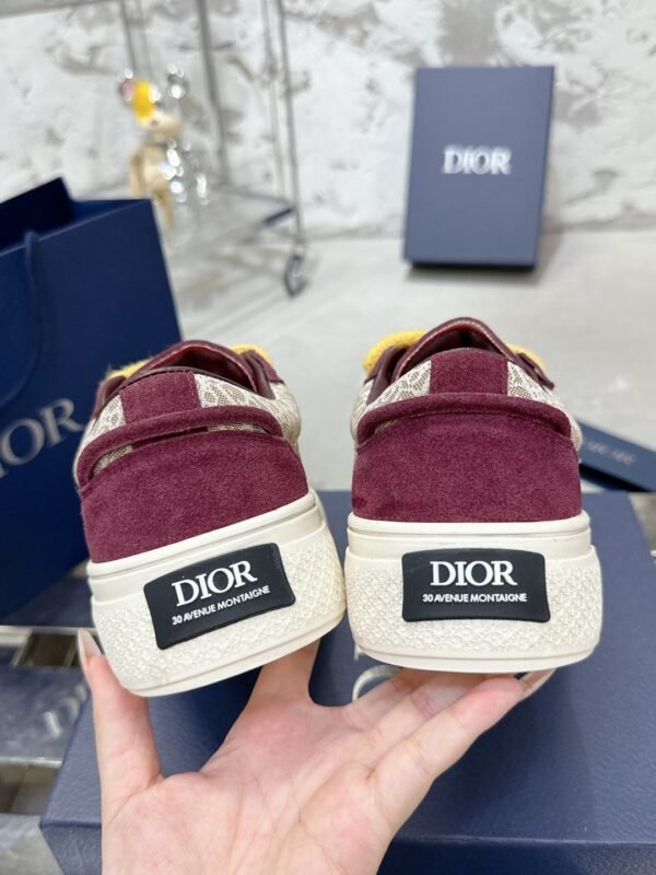 Dior original casual shoes diamond pattern canvas inlay
