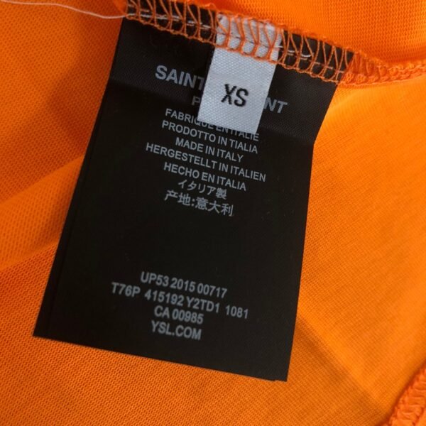 Saint Laurent original round neck short sleeve YSL embroidery logo