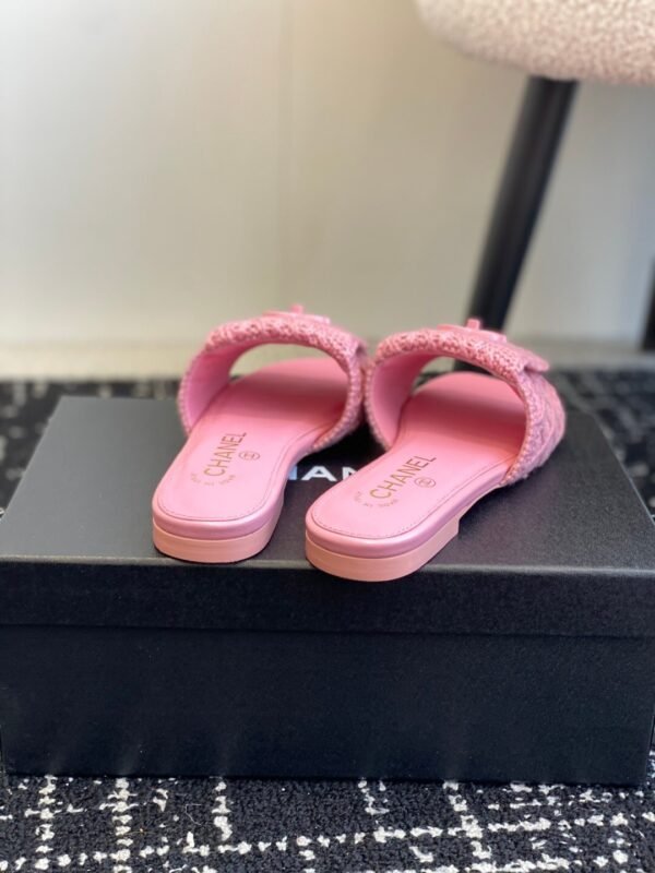 Chanel slippers Lazy slippers Black white Beige pink