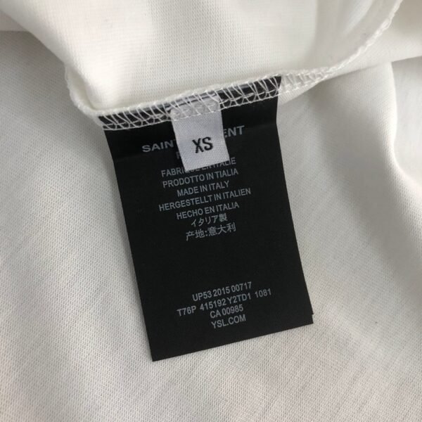 Saint Laurent original round neck short sleeve YSL embroidery logo