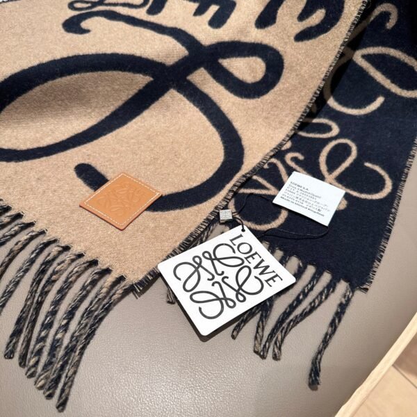 Loewe handwritten logo double-sided graffiti scarf