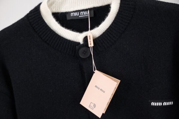 Miumiu sweater fake two-piece wool cardigan