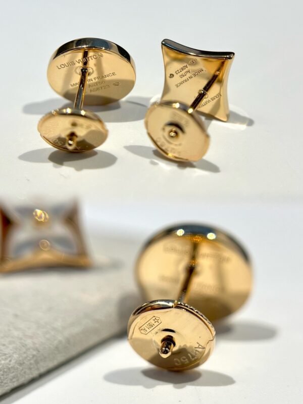 Louis Vuitton blossom collection white shell asymmetrical earrings