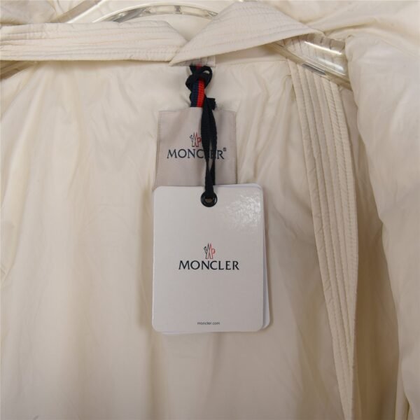 Moncer white fritillary bright patent leather short down jacket