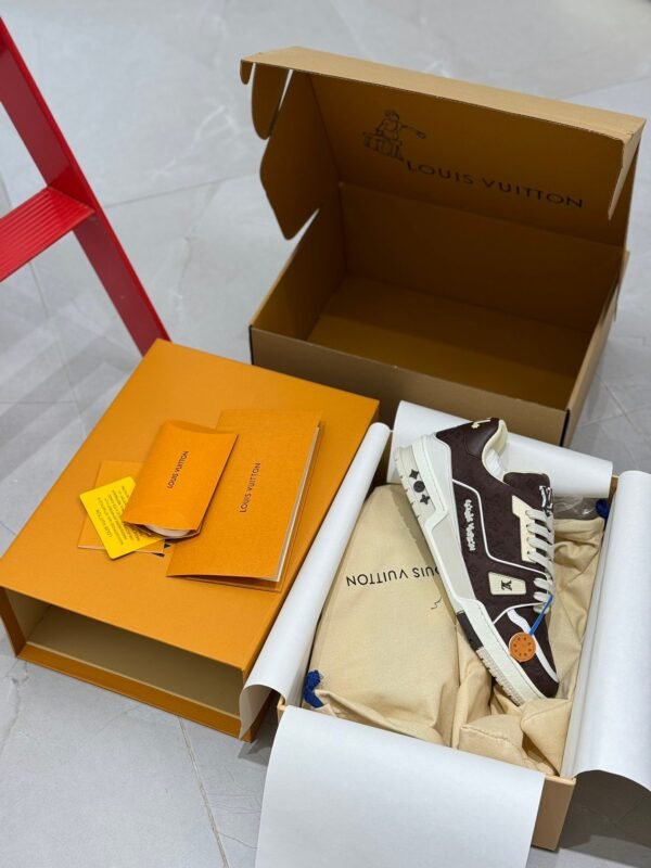 LOUIS VUITTON & TYLER TRAINER BROWN EMBOSSED SHOES