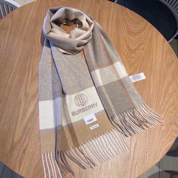 Burberry water ripple Original embroidery cashmere scarf