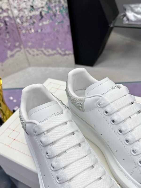 McQueen White shoes calfskin leather sneakers