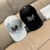 Dior new baseball cap embroidery pure cotton fabric + head layer cowhide