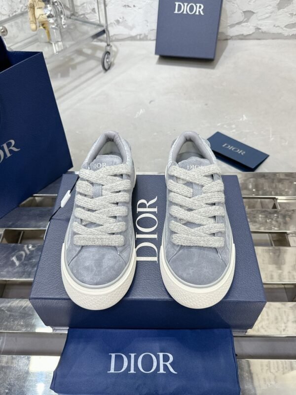 Dior original casual shoes diamond pattern canvas inlay