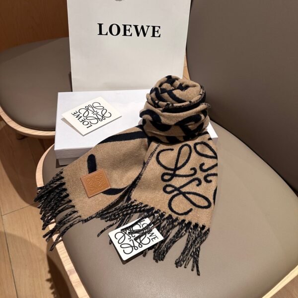 Loewe handwritten logo double-sided graffiti scarf