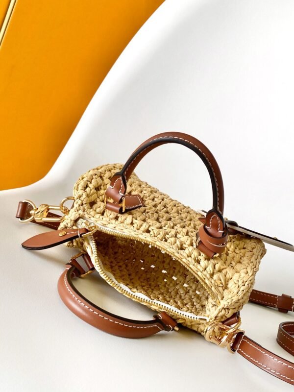 Louis Vuitton top original single Raffia nano speedy handbag