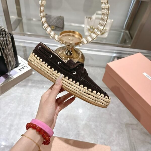 miumiu new loafer espadrille catwalk style premium version