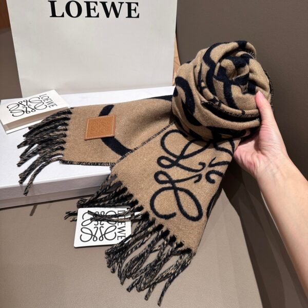 Loewe handwritten logo double-sided graffiti scarf