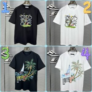 Loewe printed T-shirt for men and women couples pure cotton 280g high quality T-shirt