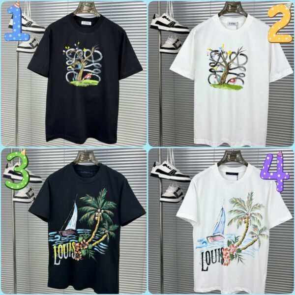 Loewe printed T-shirt for men and women couples pure cotton 280g high quality T-shirt