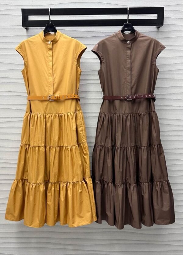 Max Mara 2025 New Arrival Sleeveless Belt Dress