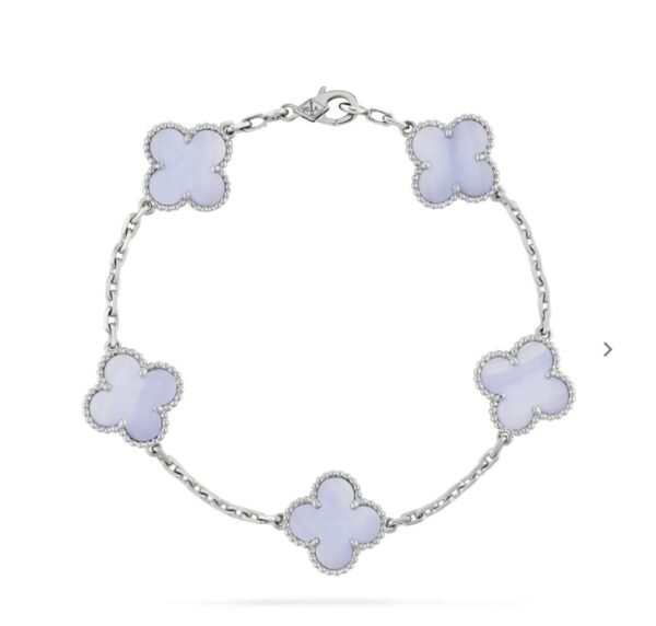 Van Cleef & Arpels Chalcedony Necklace VAC Chalcedony Four-Leaf Clover Five-Flower Bracelet Premium Edition