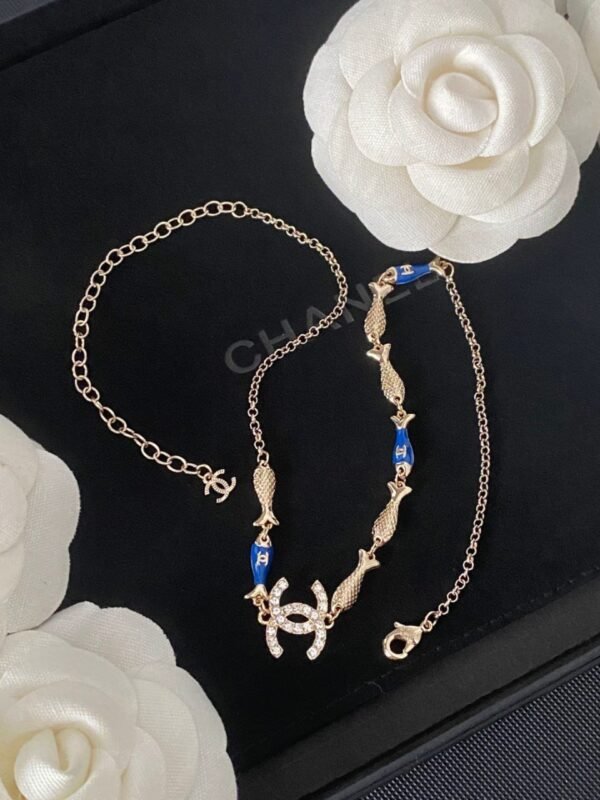 Chanel Gold Fish Necklace