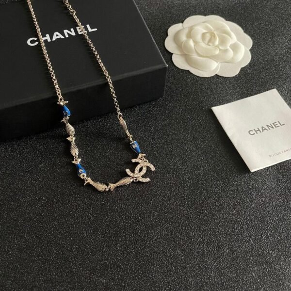 Chanel Gold Fish Necklace