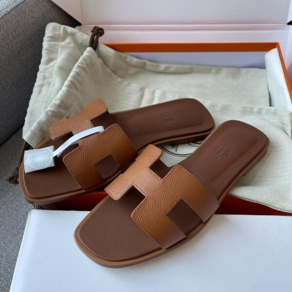 Hermès Oasis Epsom leather H sandals 1:1 material premium version 35-42