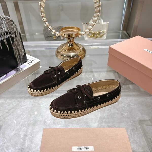 miumiu new loafer espadrille catwalk style premium version