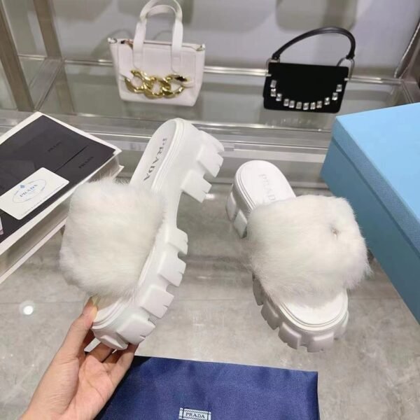 PRADA Advanced otter rabbit fur slippers